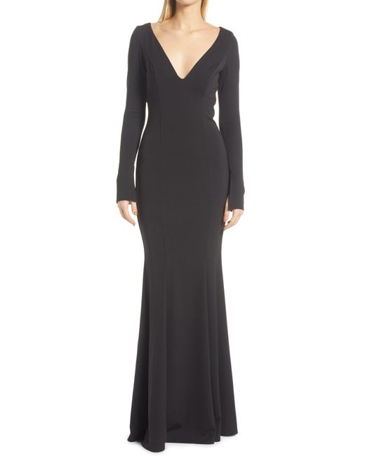 Katie May Cleo Long Sleeve Gown in Black Lyst