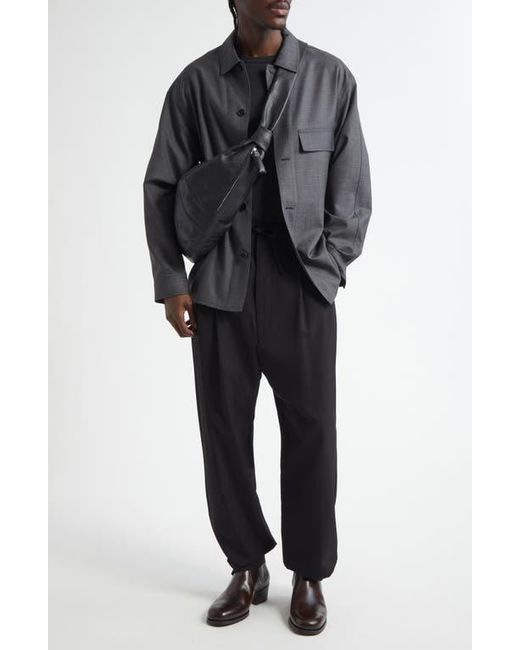 Lemaire Gray Light Tailored Wool Overshirt for men