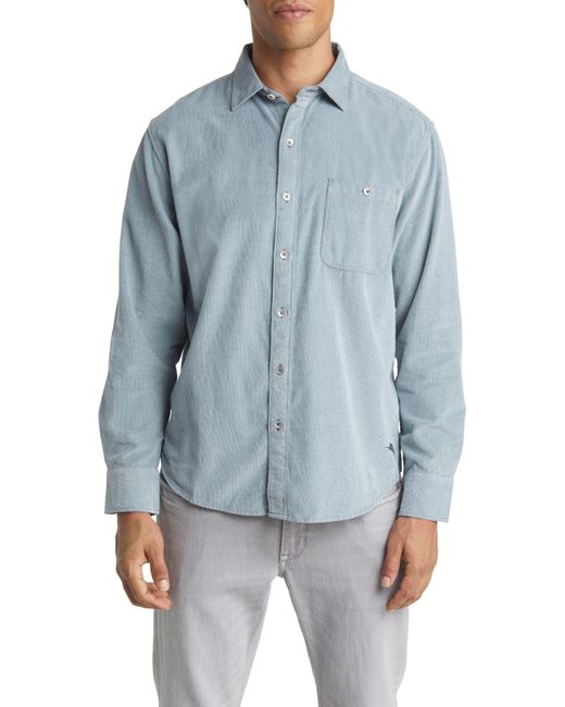 Tommy Bahama Blue Sandwash Corduroy Button-up Shirt for men