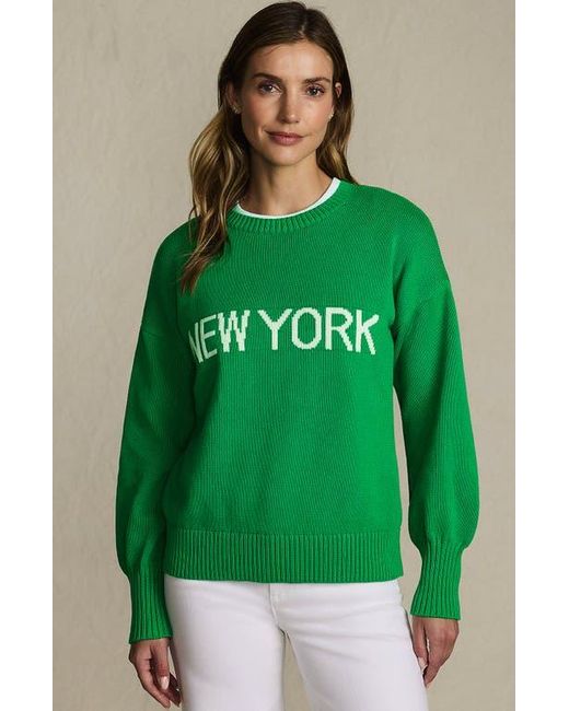 Lands' End Green Drifter Jersey Crewneck Sweater