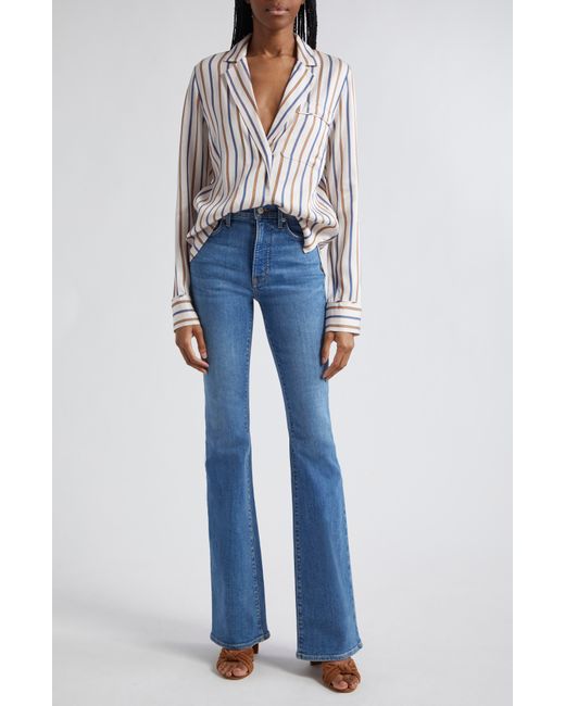 Veronica Beard Blue Beverly High Waist Skinny Flare Jeans
