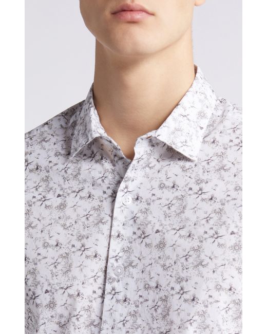 Robert Barakett White Segno Short Sleeve Button-up Shirt for men