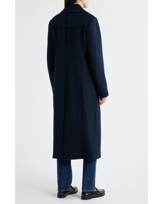 Michael Kors Blue Double Breasted Wool Blend Coat