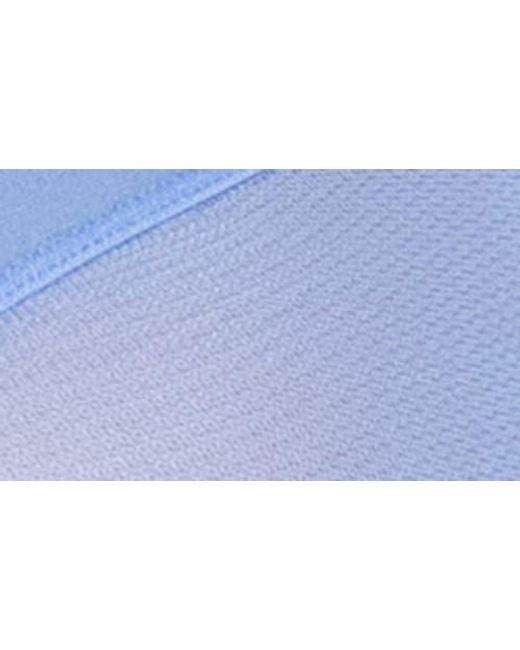 Curvy Couture Blue Sheer Mesh Front Clasp Racerback Underwire Bra