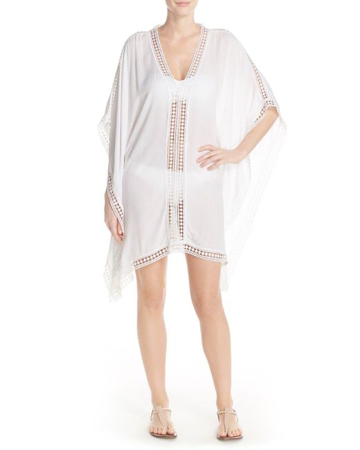 Tommy Bahama White Lace Trim Cover-up