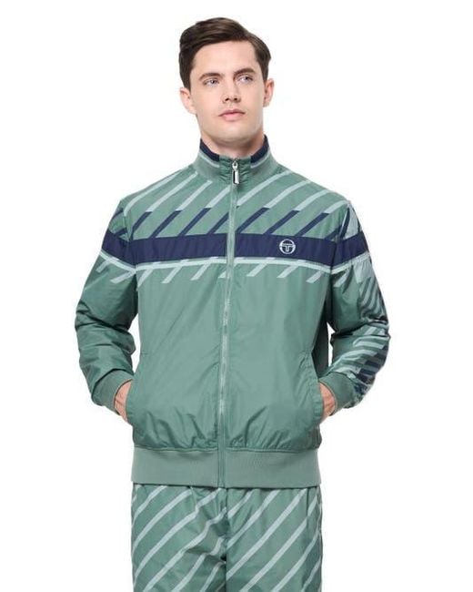 Sergio Tacchini Green Quadretto Track Jacket for men
