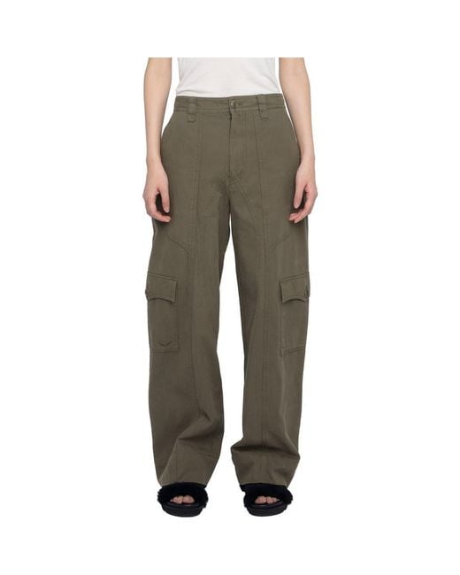 Zadig & Voltaire Green Cotton Canvas Cargo Pants