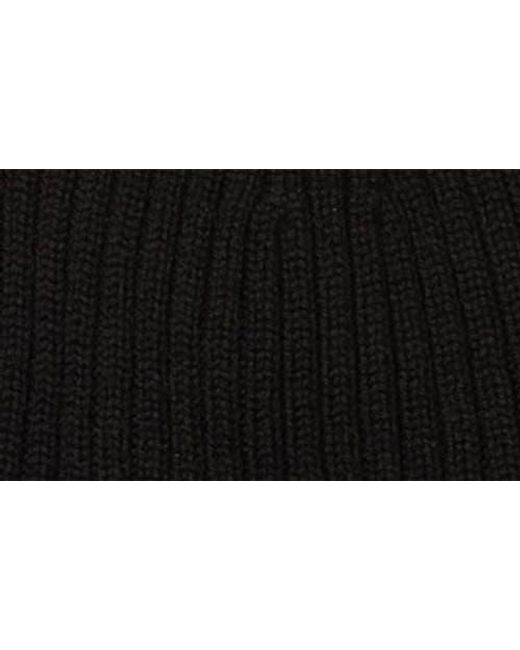 Lacoste Black Wool Cuff Beanie