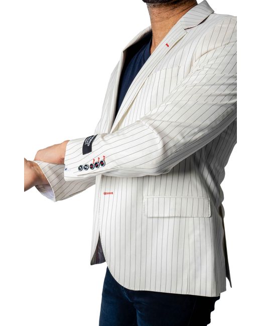 Maceoo White Stripe Sport Coat for men