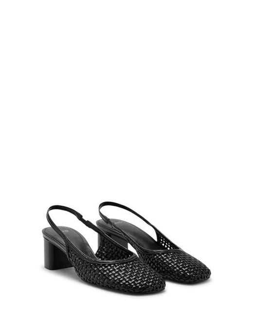 Mango Black Braided Slingback Pump