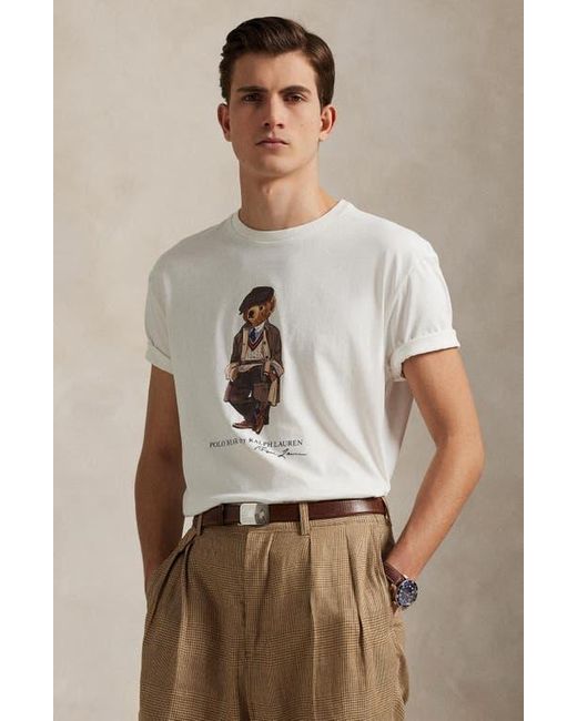 Polo Ralph Lauren White Polo Bear Classic Fit Graphic T-Shirt for men