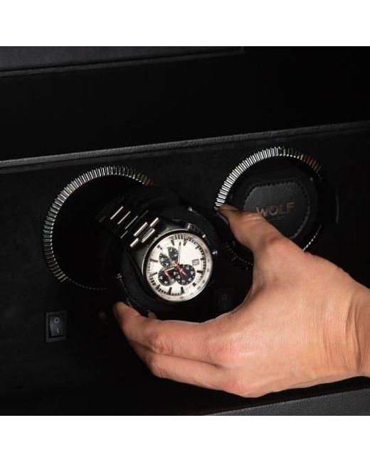 Wolf Black The Den 4 Piece Watch Winder Safe for men