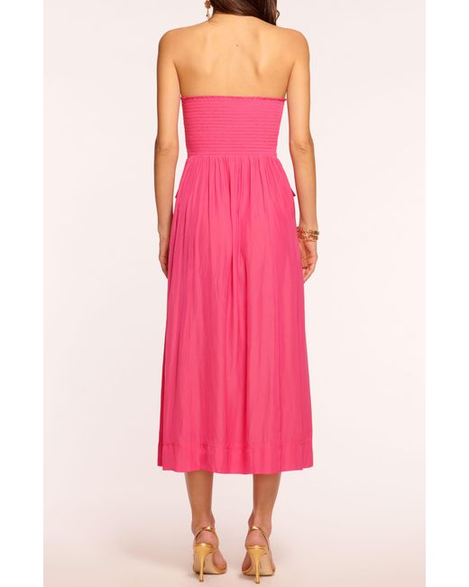 Ramy Brook Pink Blair Strapless Midi Dress