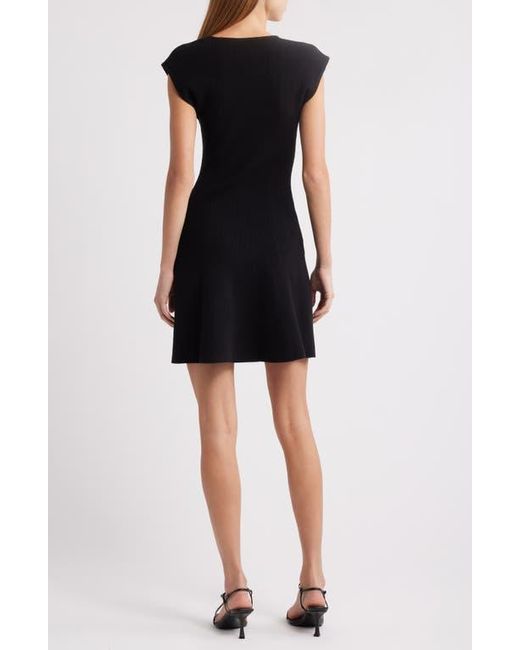 French Connection Black Cosysoft Flared Minidress