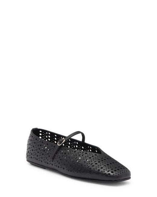 Jeffrey Campbell Black Khloe Perforated Square Toe Flat