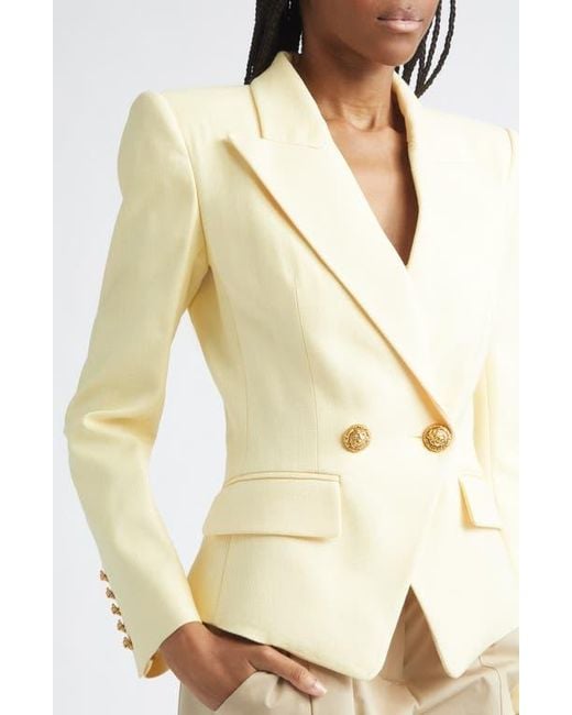 Balmain Natural Double Breasted Natte Jacket