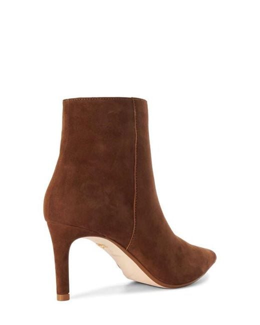 Dune Brown Obsessively Pointed Toe Bootie