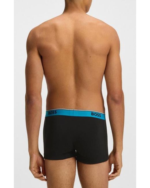 Boss Blue Assorted 3-Pack Power Stretch Cotton Trunks for men