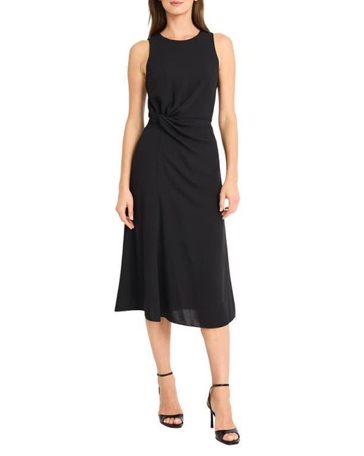 Maggy London Black Twist Midi Dress
