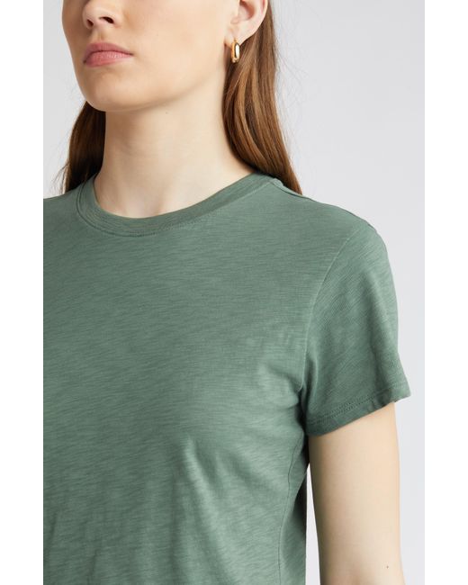 Nordstrom Green Pima Cotton Slub Crewneck T-shirt