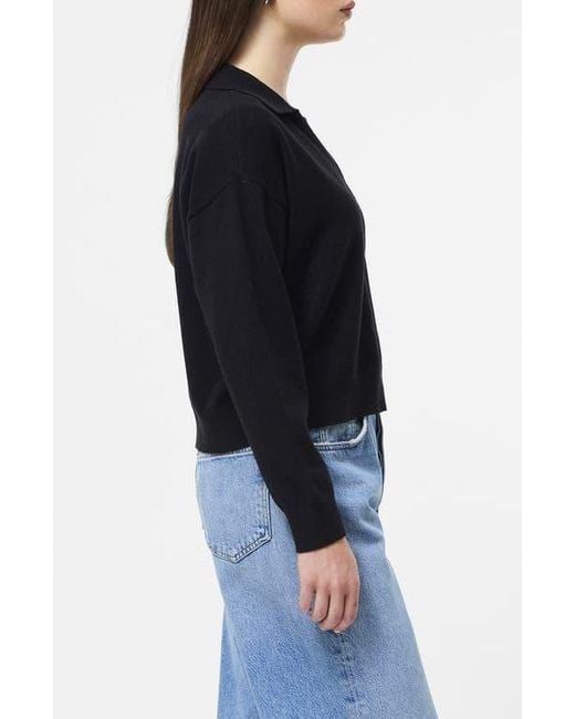 French Connection Black Sloane Johnny Collar Pullover
