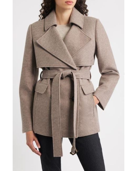 Bernardo Natural Sullivan Double Breasted Belted Coat