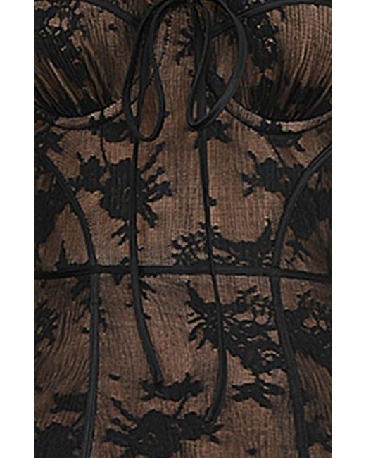 delilah long sleeve lace overlay mermaid dress House OF CB Delilah Corseted Lace Maxi Dress