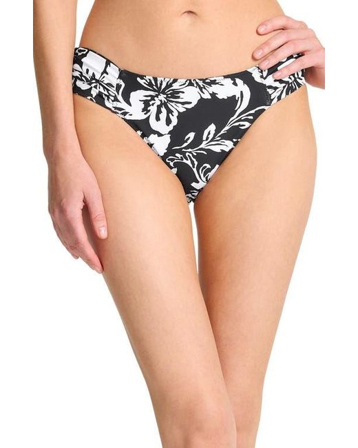 Tommy Bahama Black Sunset Blooms Reversible Hipster Upf 50+ Bikini Bottoms