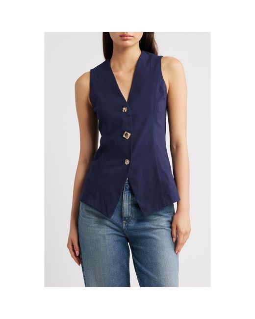 Friends Like These Blue Button Front Vest