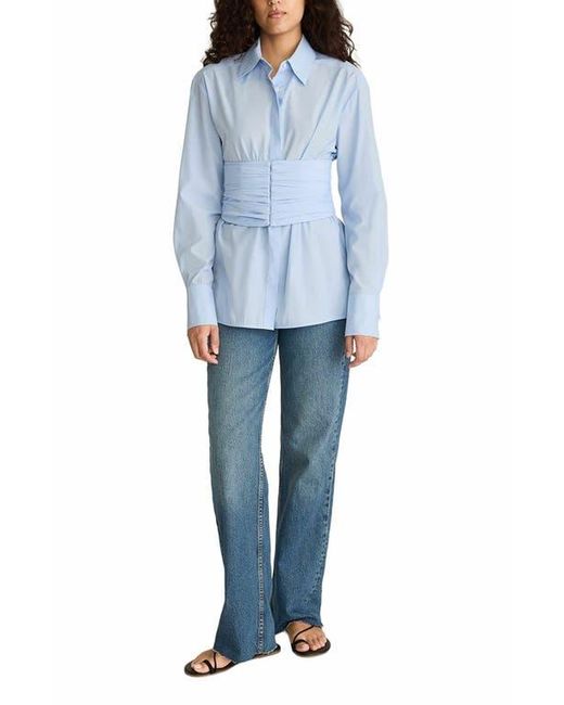Rebecca Taylor Blue Corseted Button Down