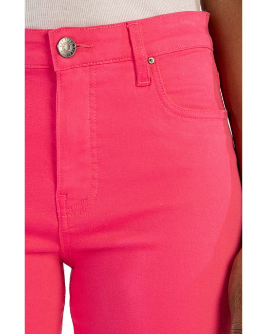 Kut From The Kloth Pink Kelsey High Waist Flare Ankle Jeans