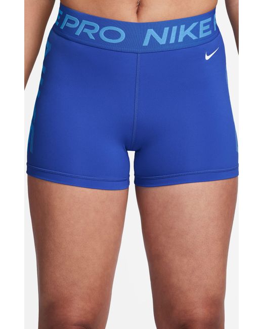 Nike Blue Pro Dri-fit Mid Rise Training Shorts
