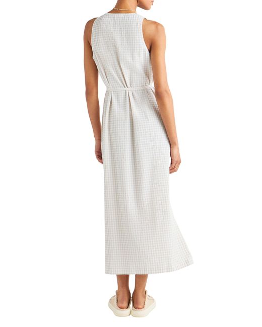 Splendid White Loretta Gingham Seersucker Maxi Dress