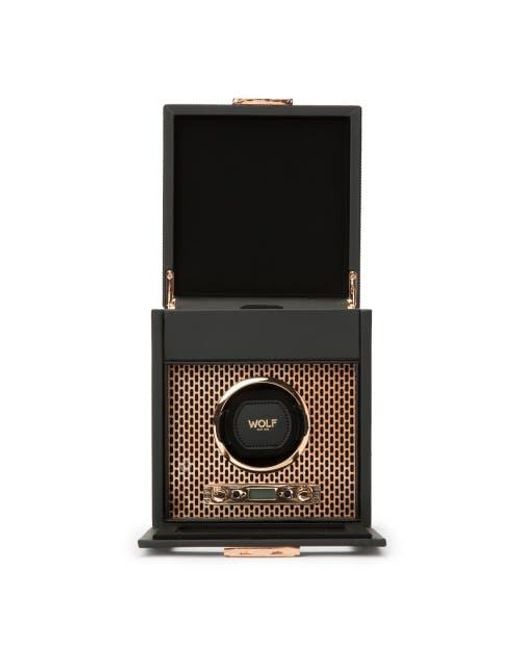 Wolf Metallic Axis Single Watch Winder With Storage for men