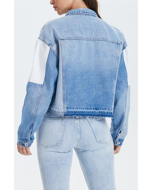 Bayeas Blue Patchwork Denim Jacket