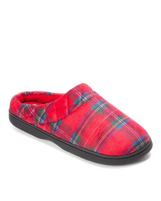 Dearfoams Pink Darcy Quilted Cuff Velour Clog Slipper