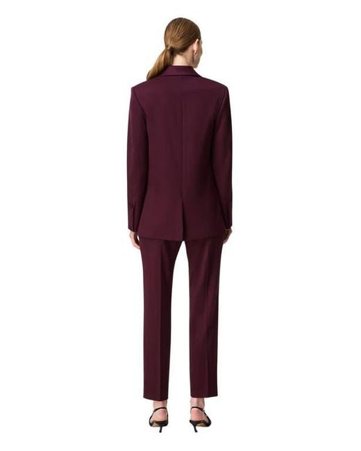 Another Tomorrow Red Relaxed Double Breasted Jacket