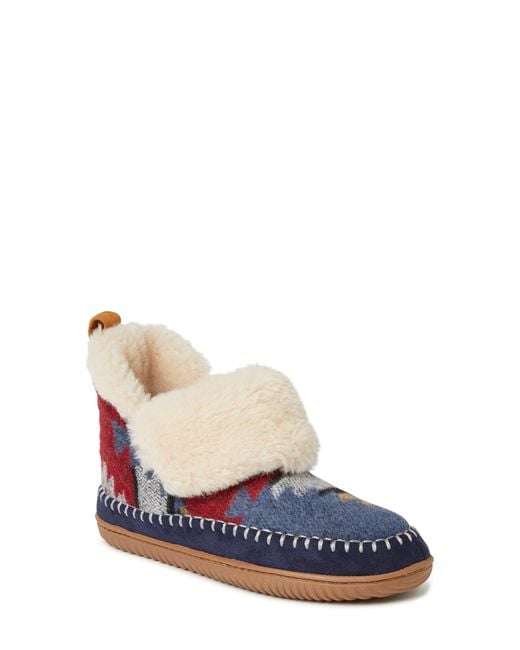 Dearfoams Blue Moritz Bootie Slipper