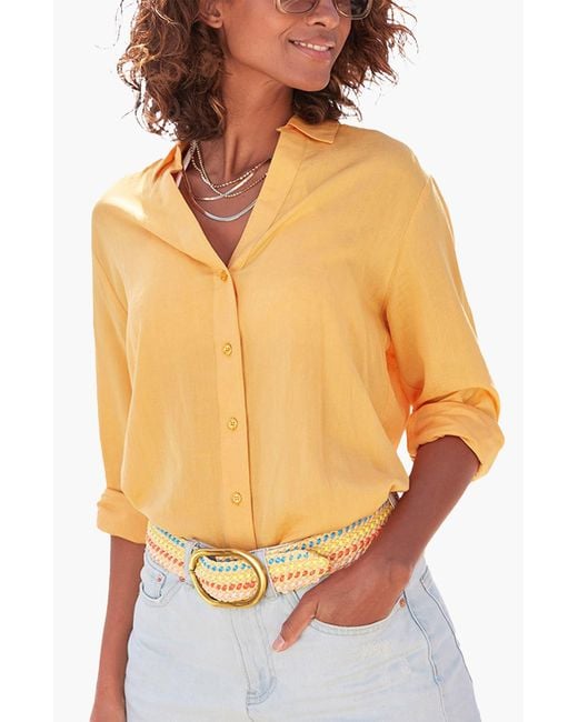 Lascana Orange Button Down Blouse