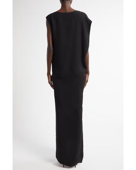 The Row Black Esmee Asymmetric Silk Column Gown
