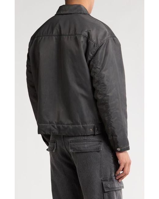 PacSun Black Washed Nylon Zip Jacket for men