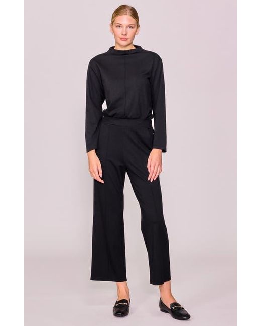 MELLODAY Black Funnel Neck Pullover