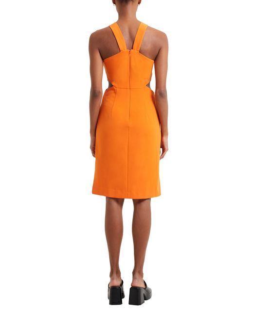 French Connection Orange Echo O-ring Cutout Sheath Dress