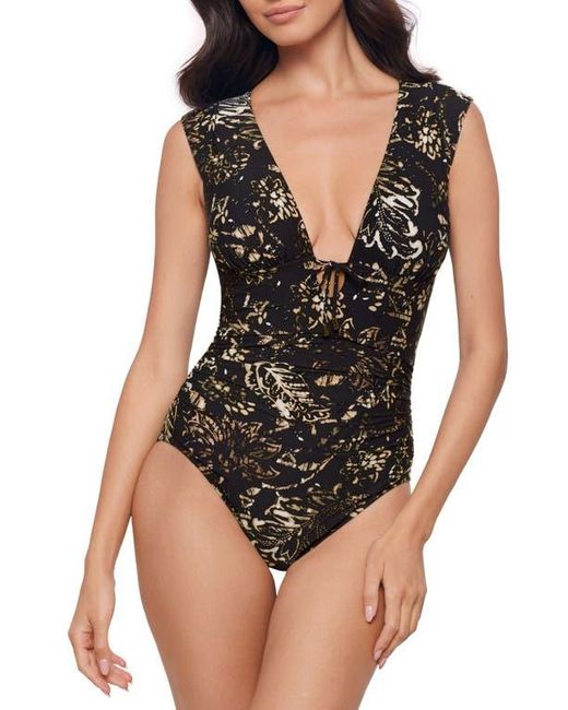 Magicsuitr Black Balinese Dash Open Back One-Piece Swimsuit