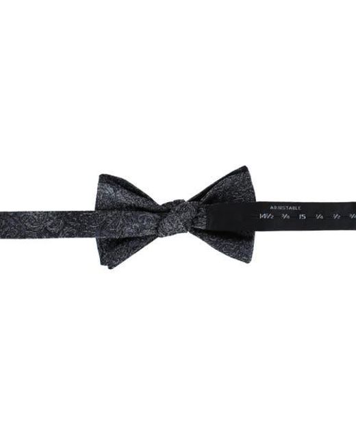 Trafalgar Blue Esteban Scrolling Vines Tone On Tone Patterned Silk Bow Tie for men