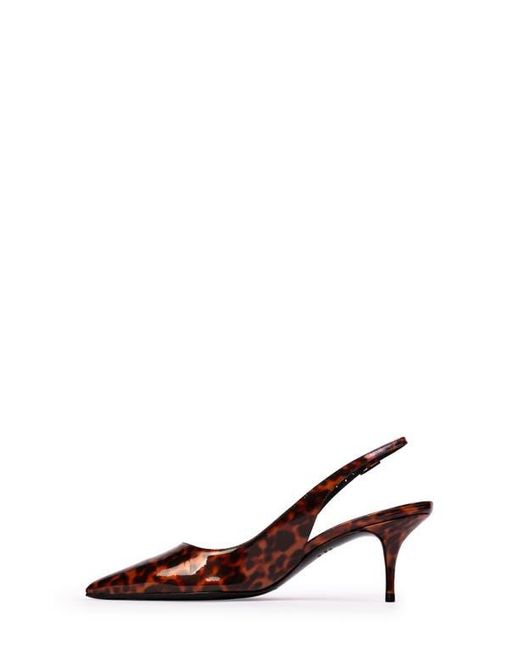 Black Suede Studio Brown Alloy Pointed Toe Slingback Pump