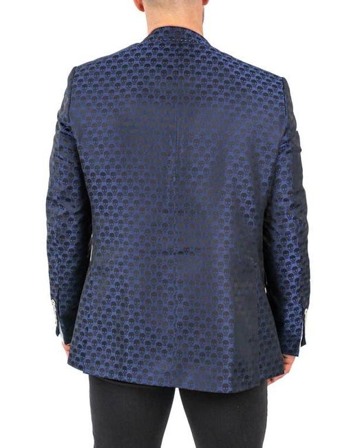 Maceoo Blue Socrate Skull Blazer for men