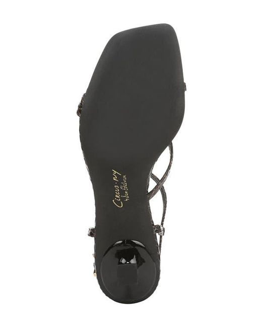 Circus by Sam Edelman Black Jaida Snakeskin Embossed Strappy Sandal