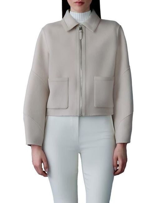 Mackage Gray Solana Wool & Leather Jacket