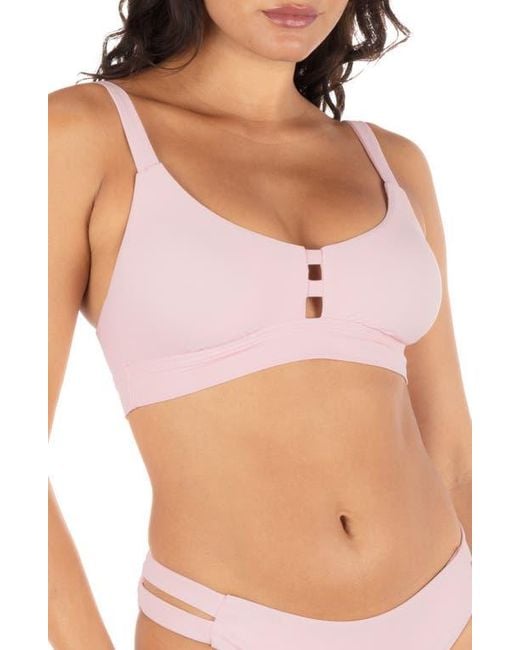 Hurley Pink Max Solid Tab Bikini Top